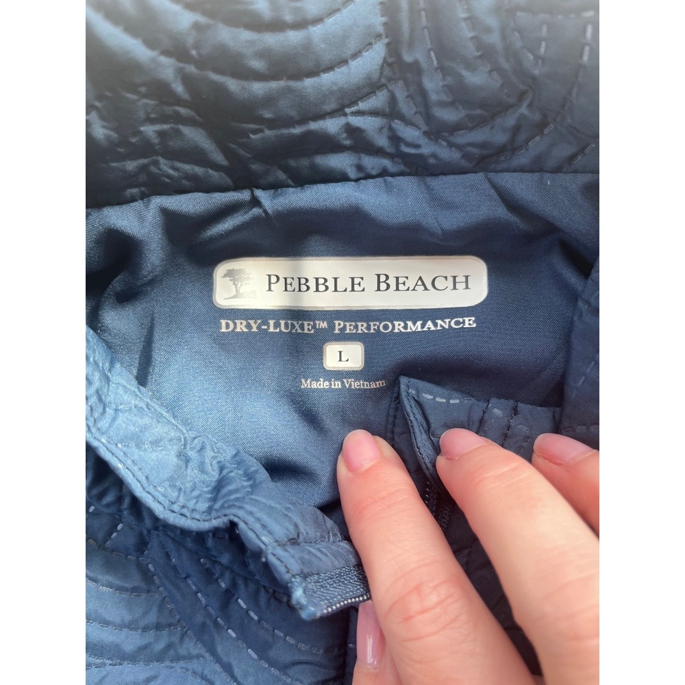 Pebble Beach Quilted Dry-Luxe Performance Vest Blue sz L Golf Country Club Fall - Picture 5 of 15